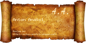 Anton Anatol névjegykártya